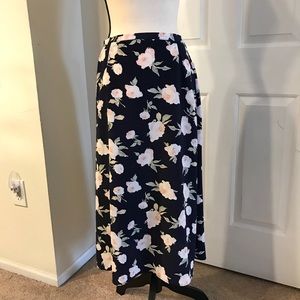 Pierre Cardin Vintage Skirt Floral Pink Peonies